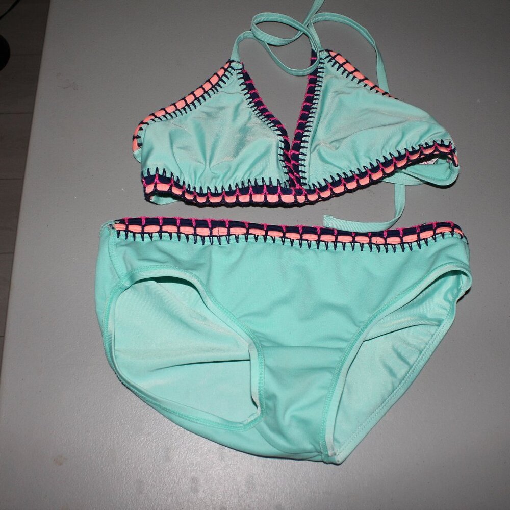 Blue  2 Pcs Justice Bikini Swimsuit Size 16